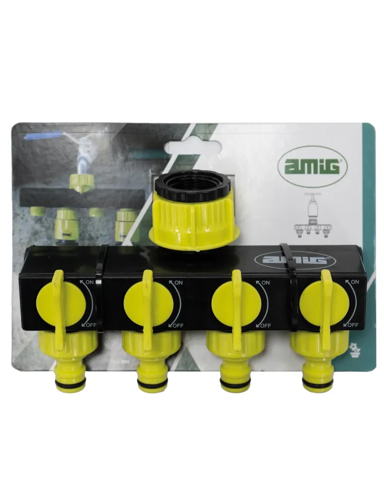 Conector válvula 4 vías R06 - 1'' - 3/4'' - ABS - Verde pistacho