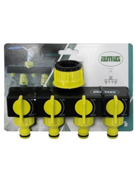 Conector válvula 4 vías R06 - 1'' - 3/4'' - ABS - Verde pistacho