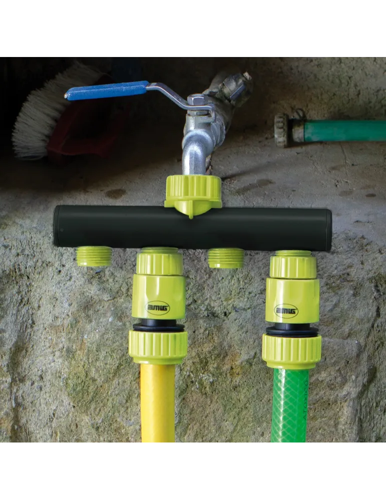 Conector válvula 4 vías R06 - 1'' - 3/4'' - ABS - Verde pistacho