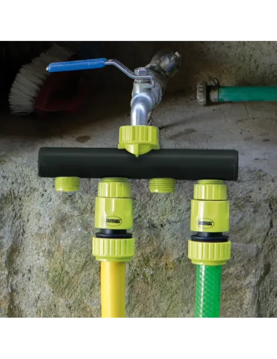 Conector válvula 4 vías R06 - 1'' - 3/4'' - ABS - Verde pistacho