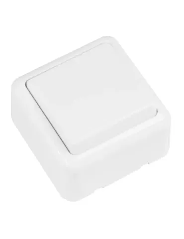 Conmutador de sobreponer 381 - 60 x 60 mm - Policarbonato - Blanco