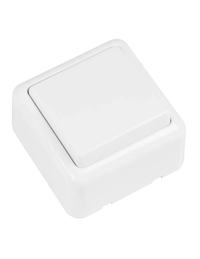 Conmutador de sobreponer 381 - 60 x 60 mm - Policarbonato - Blanco