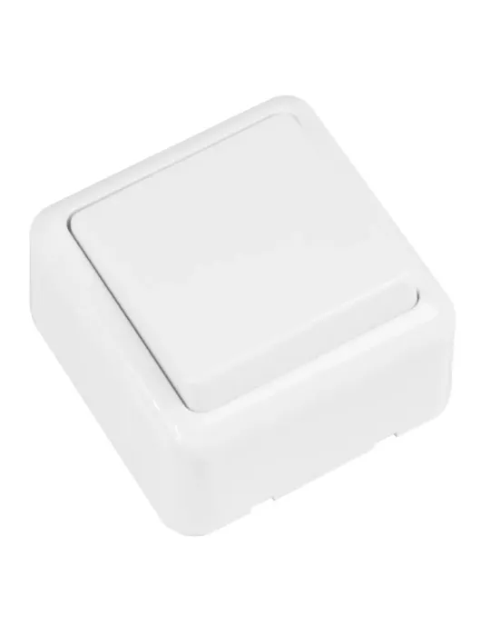 Conmutador de sobreponer 381 - 60 x 60 mm - Policarbonato - Blanco