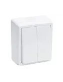 Conmutador doble sobreponer 3812 - Polipropileno - Blanco