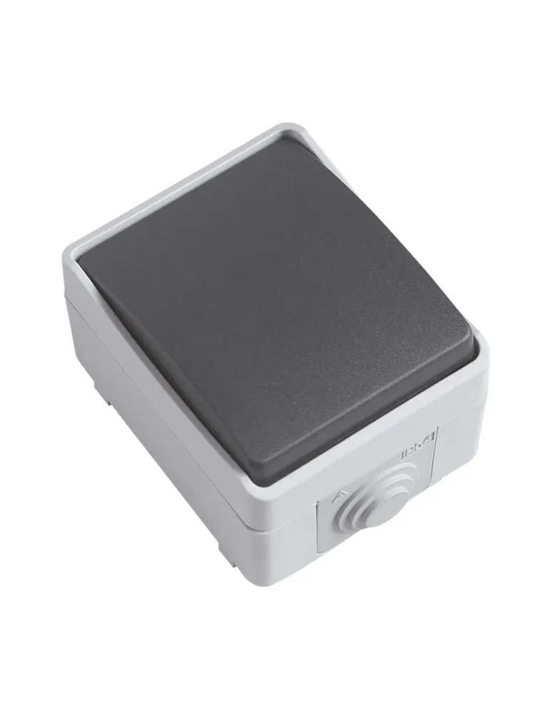 Conmutador estanco IP54 3610 - 90 x 65 x 52 mm - Policarbonato - Gris