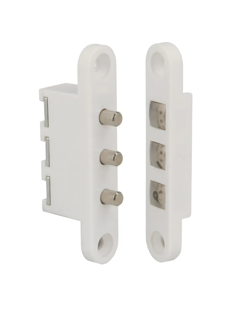 Contacto puerta 3P - 71 x 14 mm - Nylon - Blanco
