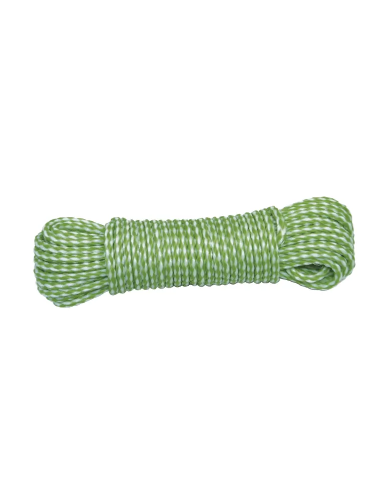 Cordón de plástico trenzado 20120 - Ø4 mm - Polietileno-propileno - Blanco/Verde