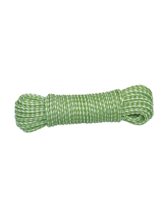 Cordón de plástico trenzado 20120 - Ø4 mm - Polietileno-propileno - Blanco/Verde