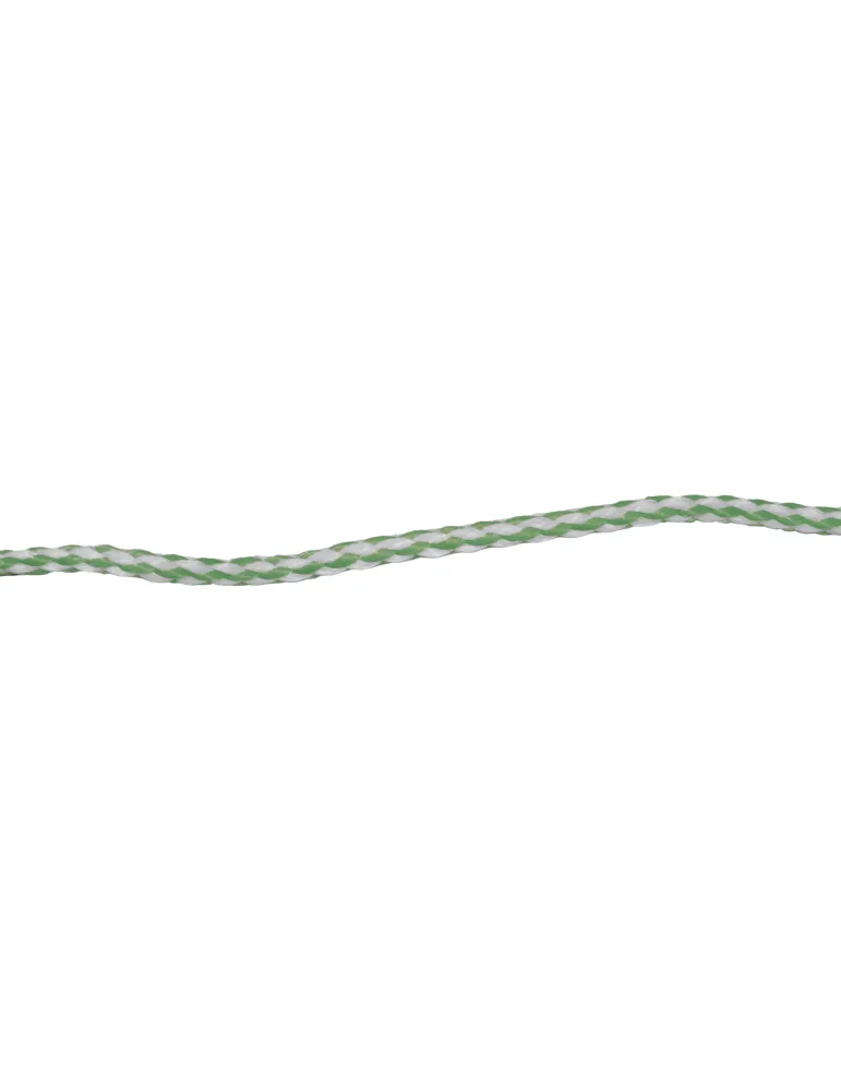 Cordón de plástico trenzado 20120 - Ø4 mm - Polietileno-propileno - Blanco/Verde
