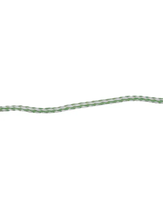 Cordón de plástico trenzado 20120 - Ø4 mm - Polietileno-propileno - Blanco/Verde