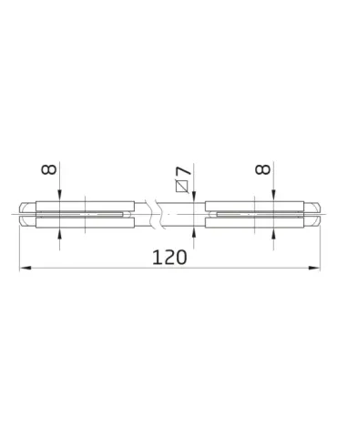 Cuadradillo 120 x 7 - 120 x 7 mm - Acero - Zincado 2
