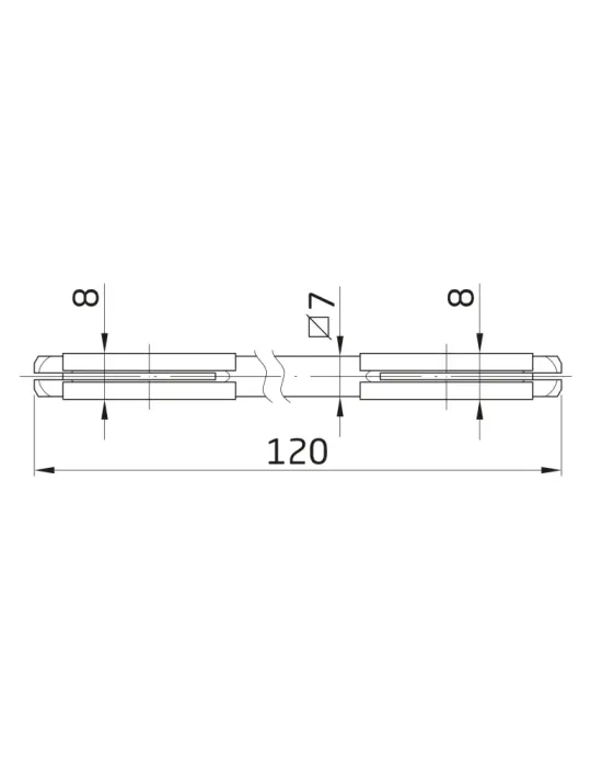 Cuadradillo 120 x 7 - 120 x 7 mm - Acero - Zincado