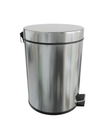 Cubo de acero inoxidable con pedal LINEA - Ø168 x 255 mm - Acero inoxidable - Brillo