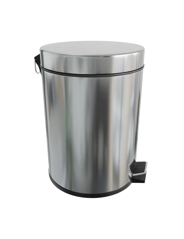 Cubo de acero inoxidable con pedal LINEA - Ø168 x 255 mm - Acero inoxidable - Brillo