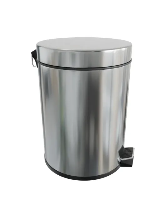 Cubo de acero inoxidable con pedal LINEA - Ø168 x 255 mm - Acero inoxidable - Brillo
