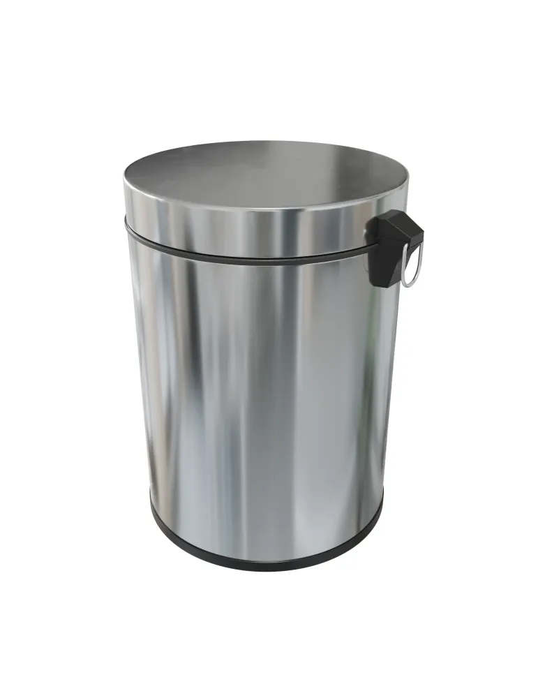 Cubo de acero inoxidable con pedal LINEA - Ø168 x 255 mm - Acero inoxidable - Brillo