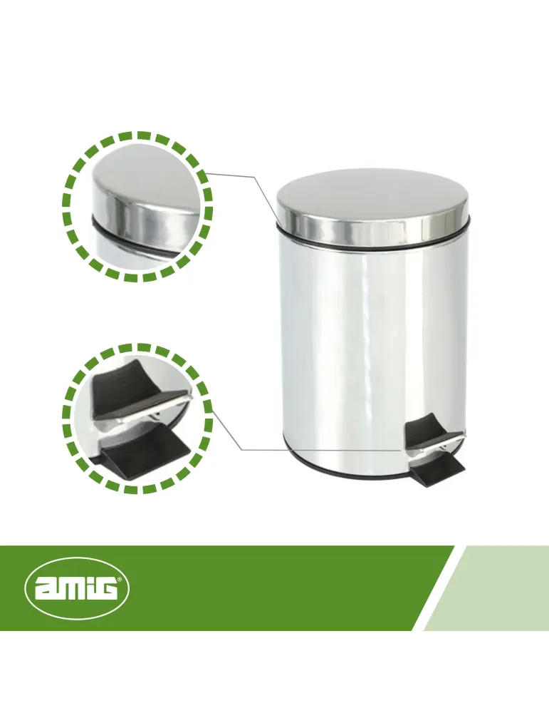 Cubo de acero inoxidable con pedal Mod. BAKO
