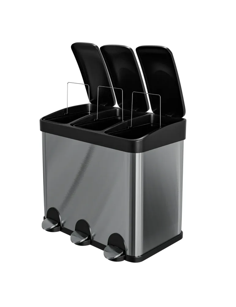 Cubo de reciclaje triple con pedal Mod. RECIK3