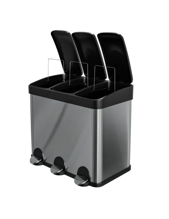 Cubo de reciclaje triple con pedal Mod. RECIK3