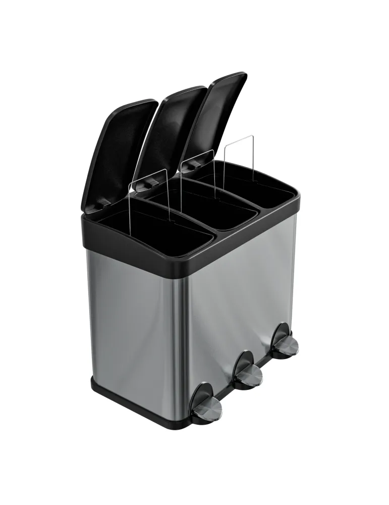 Cubo de reciclaje triple con pedal Mod. RECIK3