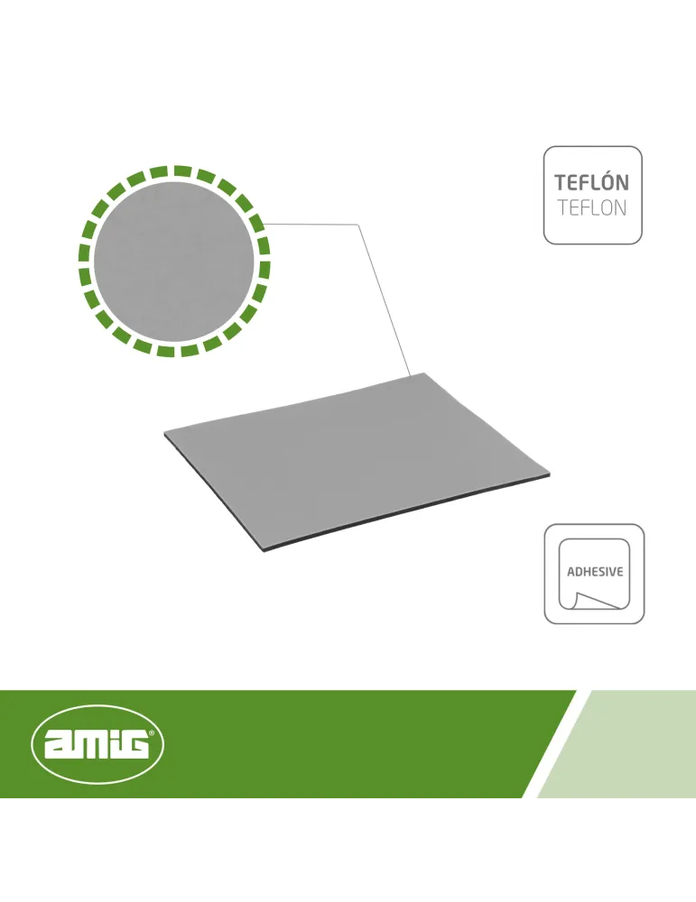 Deslizador 79 - 80 x 95 mm - Teflón - Gris