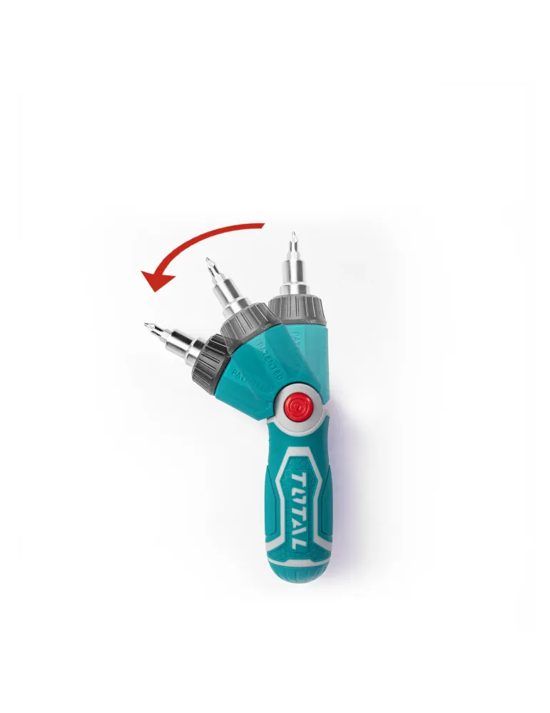 Destornillador carraca articulable con 12 puntas TACSD30136 - Cromo vanadio (Cr-V)