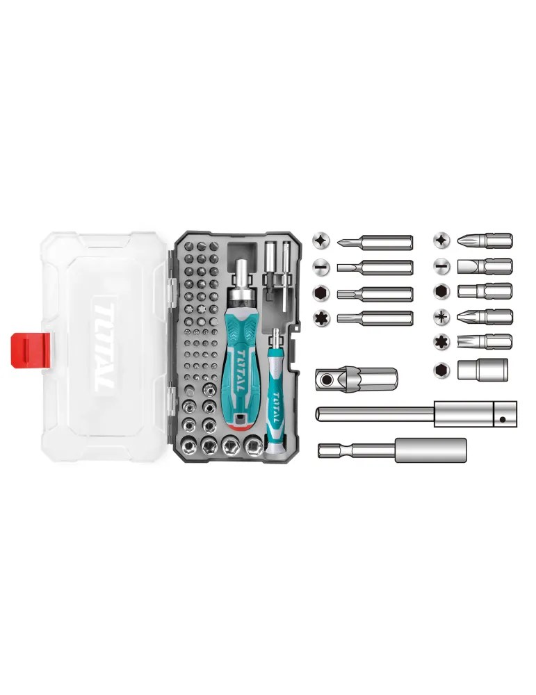 Destornillador con juego de puntas y vasos TACSD30556 - 55 Piezas