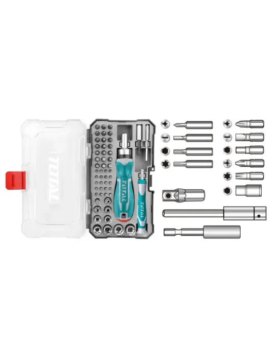 Destornillador con juego de puntas y vasos TACSD30556 - 55 Piezas