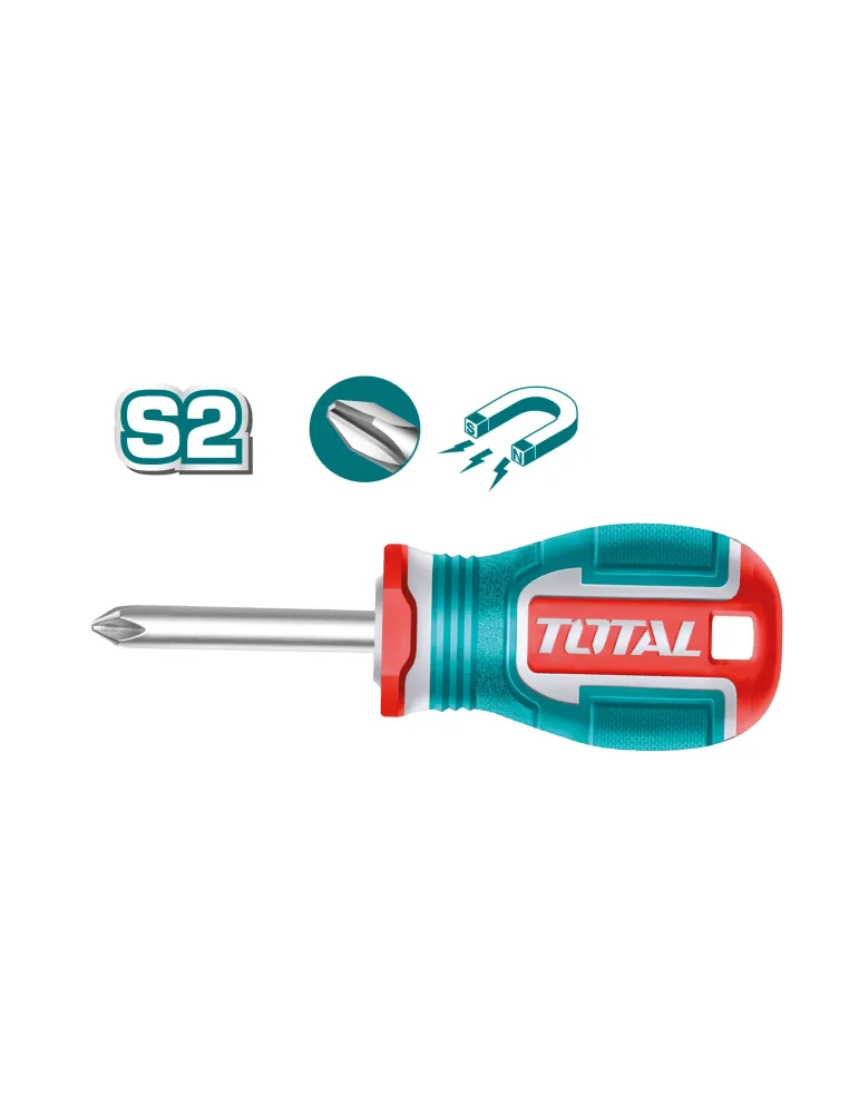 Destornillador corto punta Phillips TSDPH2038 - PH2 x 38 mm