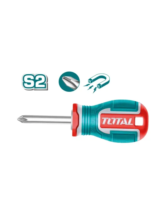 Destornillador corto punta Phillips TSDPH2038 - PH2 x 38 mm