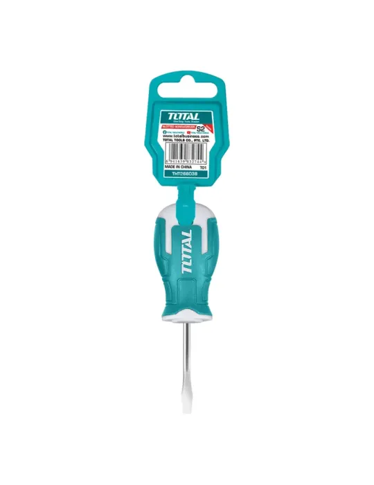 Destornillador corto punta plana THT266038 - SL6,5 x 38 mm - Acero