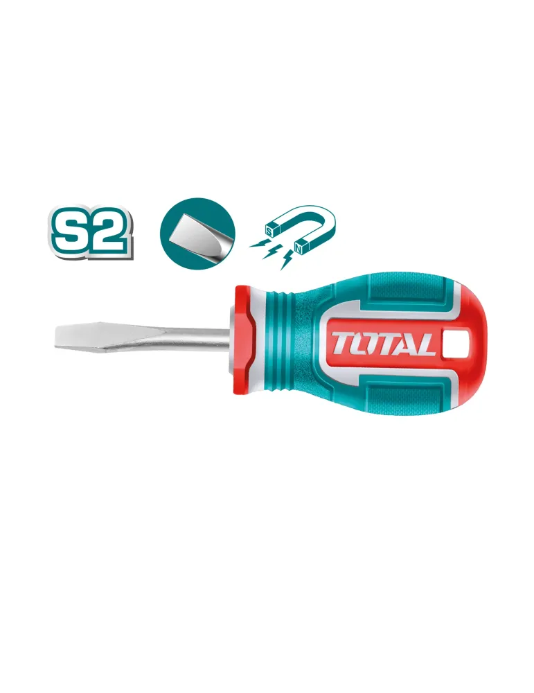 Destornillador corto punta plana TSDSL6038 - SL6 x 38 mm