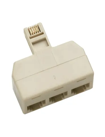 Distribuidor telefónico triple 3002 - Policarbonato - Blanco marfil