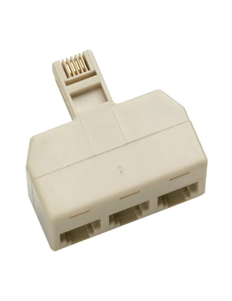 Distribuidor telefónico triple 3002 - Policarbonato - Blanco marfil