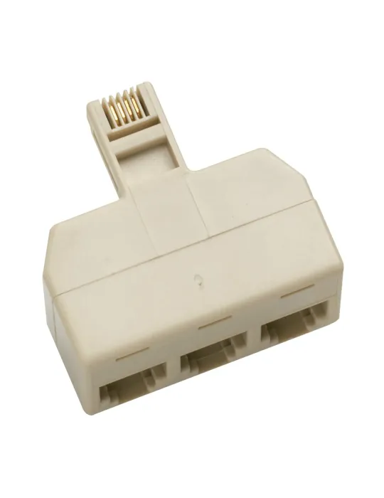 Distribuidor telefónico triple 3002 - Policarbonato - Blanco marfil