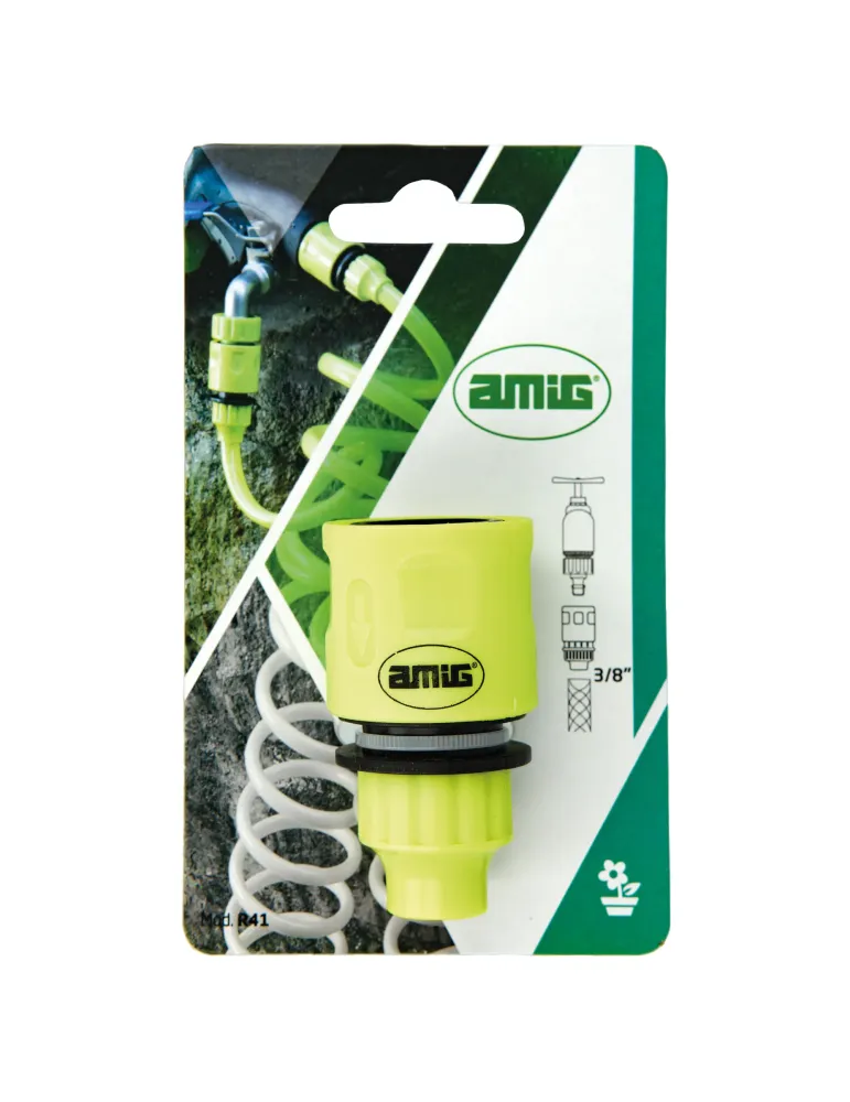 Empalme rápido manguera R41 - 3/8'' - ABS - Verde pistacho