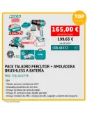 PACK TALADRO PERCUTOR + AMOLADORA BRUSHLESS A BATERIA