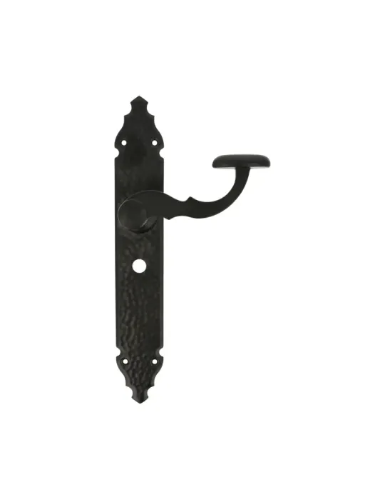 Manilla con placa 100PW - 280 x 44 mm - Placa de acero, Tirador de zamak - Negro