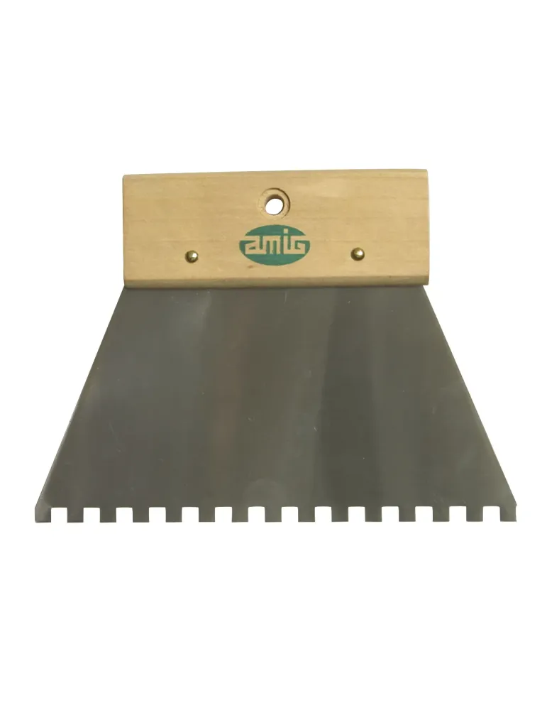 Espátula dentada 4650 - 180 mm - Acero - Mango madera