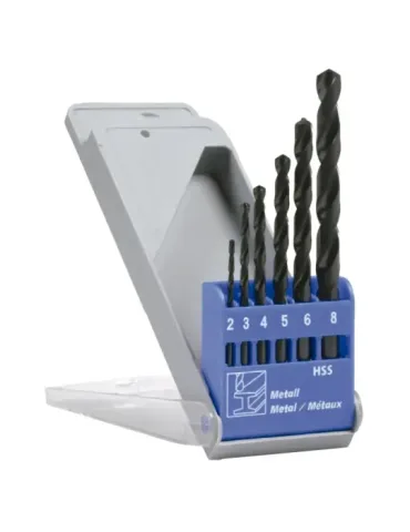 Estuche brocas HSS DIN 338 20104 - Ø2-3-4-5-6-8 - Acero rápido - DIN 338 2