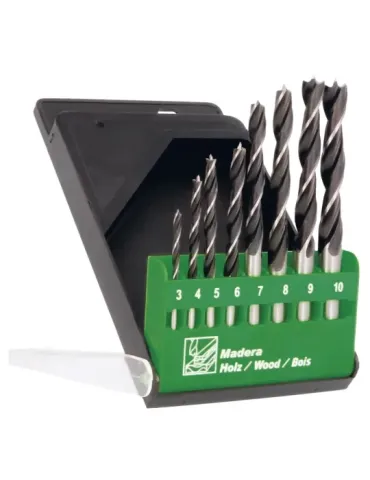 Estuche brocas madera 22606 - Ø3-10 x 1 - Cromo vanadio (Cr-V) 2