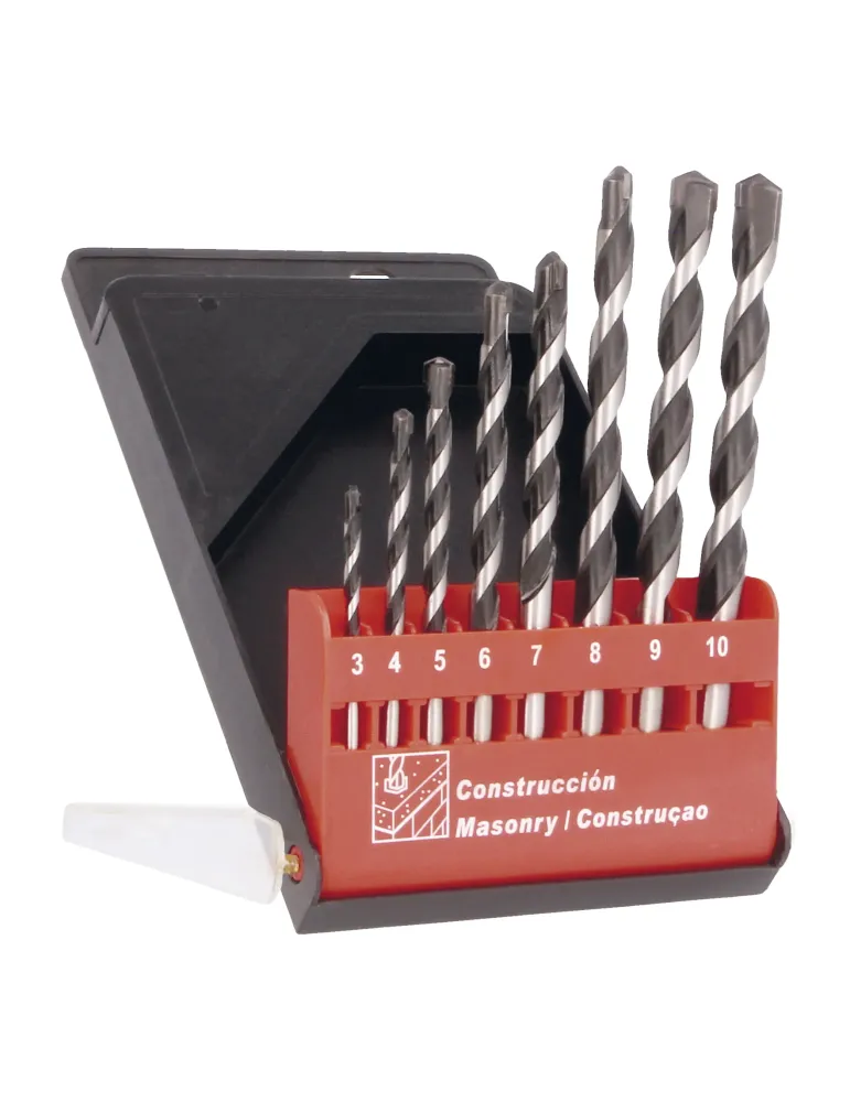 Estuche brocas pared 21406 - Ø3-10 x 1 - Punta en carburo de tungsteno - Standard