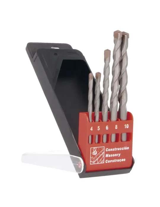 Estuche brocas pared 21505 - Ø4-5-6-8-10 - Punta en carburo de tungsteno - Profesional