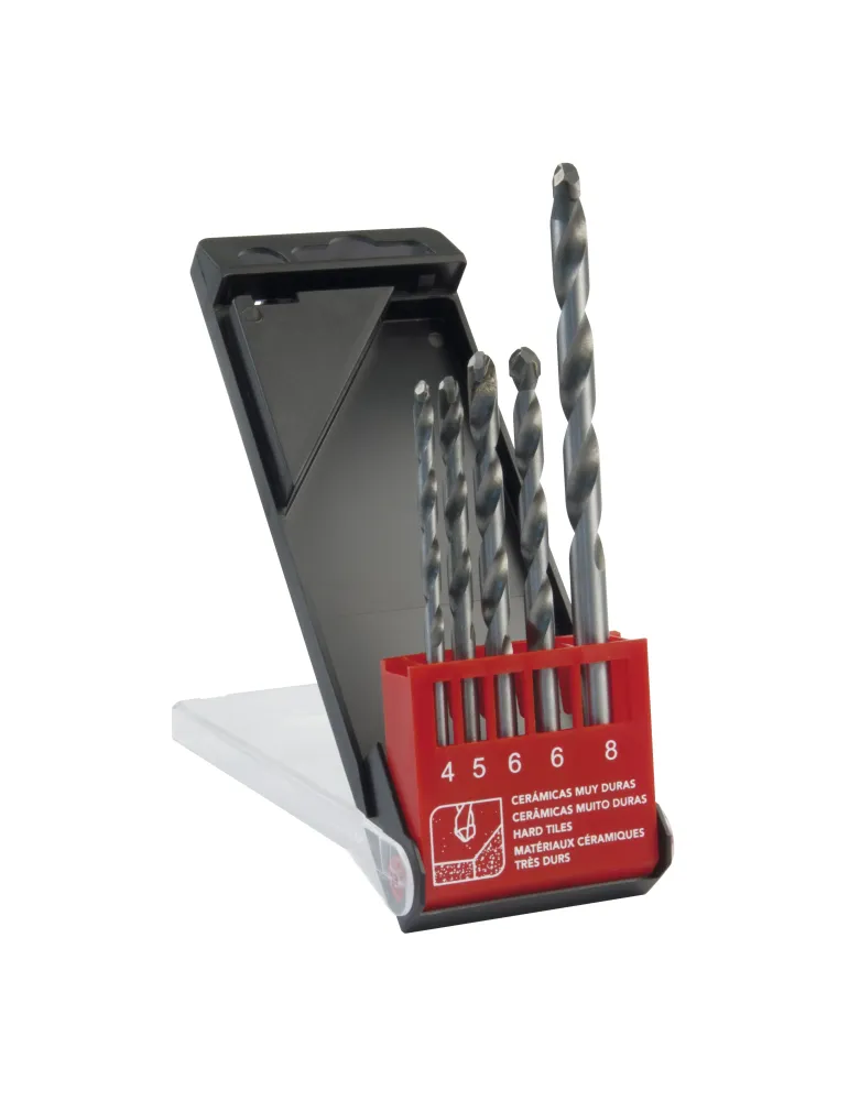 Estuche brocas porcelánico 21600 - Ø4-5-6-6-8 - Carburo de tungsteno