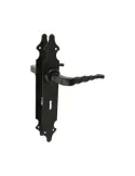 Manilla con placa 101PG - 280 x 44 mm - Placa de acero, Tirador de zamak - Negro