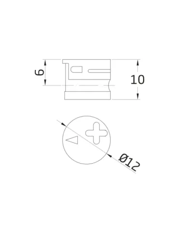 Excéntrica 30 - Ø12 x 10 x 5,5 mm - Zamak - Niquelado 2