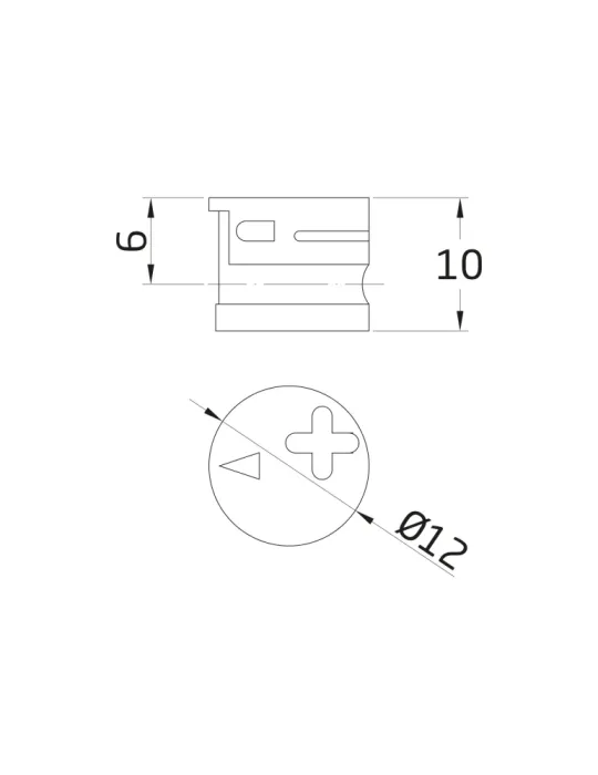 Excéntrica 30 - Ø12 x 10 x 5,5 mm - Zamak - Niquelado