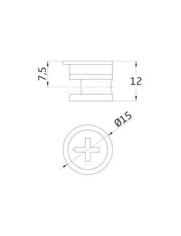Excéntrica 35 - Ø15 x 12 x 7,5 mm - Zamak - Niquelado 2