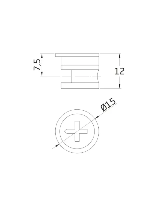 Excéntrica 35 - Ø15 x 12 x 7,5 mm - Zamak - Niquelado