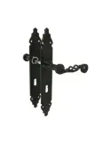 Manilla con placa 102PG - 280 x 44 mm - Placa de acero, Tirador de zamak - Negro